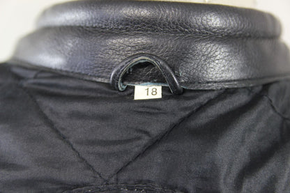 LADIES CLASSIC BLACK LEATHER BIKER JACKET 40-42 INCH CHEST/SIZE 18