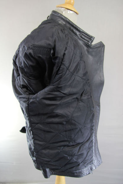 LADIES CLASSIC BLACK LEATHER BIKER JACKET 40-42 INCH CHEST/SIZE 18