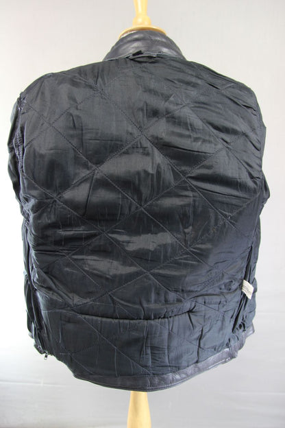CLASSIC BLACK COWHIDE LEATHER BIKER JACKET 44 INCH CHEST/LARGE