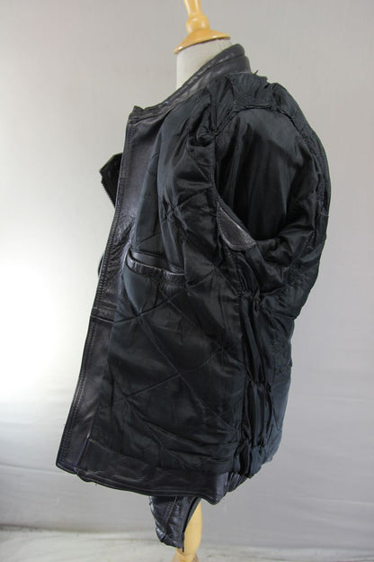 CLASSIC BLACK COWHIDE LEATHER BIKER JACKET 44 INCH CHEST/LARGE