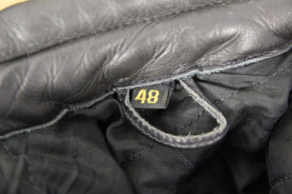 CLASSIC BLACK COWHIDE LEATHER BIKER JACKET 44 INCH CHEST/LARGE