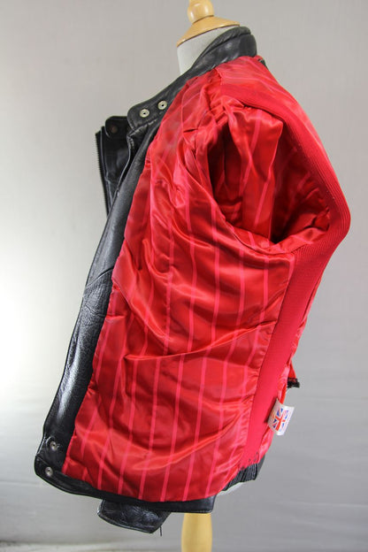 CLASSIC BRITISH MADE SPORTEX DOLOMITE BLACK LEATHER BIKER JACKET 36-38 INCH