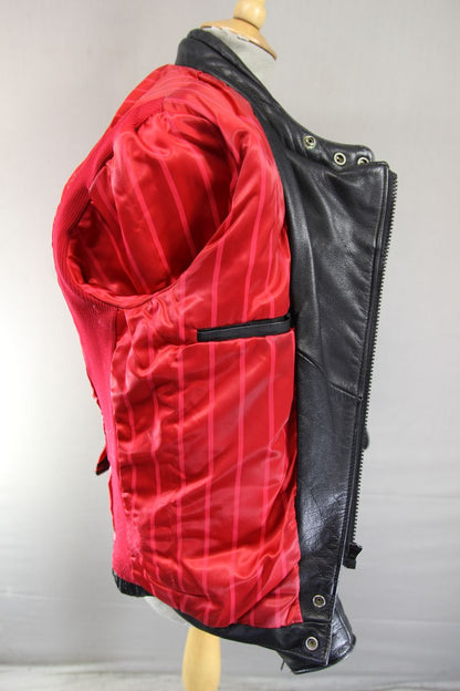 CLASSIC BRITISH MADE SPORTEX DOLOMITE BLACK LEATHER BIKER JACKET 36-38 INCH