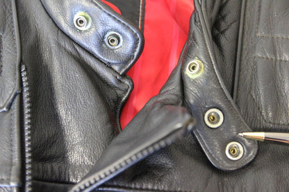 CLASSIC BRITISH MADE SPORTEX DOLOMITE BLACK LEATHER BIKER JACKET 36-38 INCH