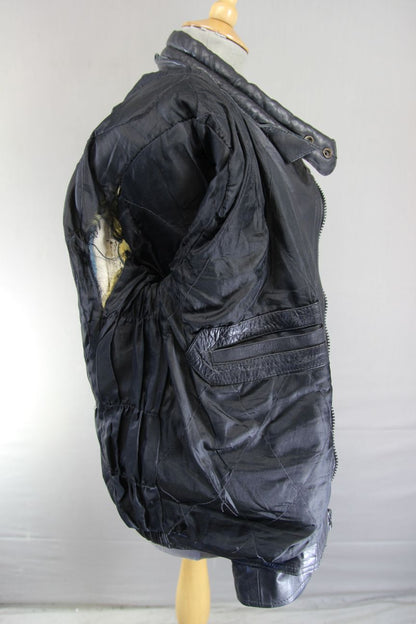 CLASSIC 'BORN FREE' BLACK COWHIDE LEATHER BIKER JACKET 38-40 INCH CHEST