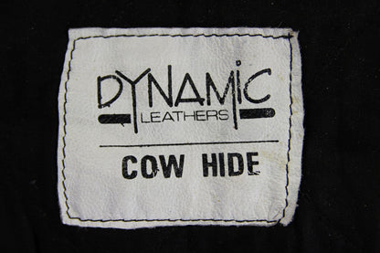 DYNAMIC LEATHERS CLASSIC BLACK COWHIDE BIKER JACKET 36-38 INCH