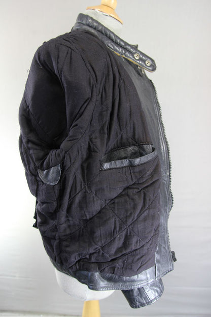 DYNAMIC LEATHERS CLASSIC BLACK COWHIDE BIKER JACKET 36-38 INCH