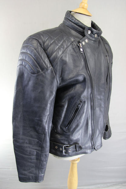 APACHE LEATHERS THINSULATE 3M THERMAL LINED CLASSIC BLACK BIKER JACKET 44-46 IN