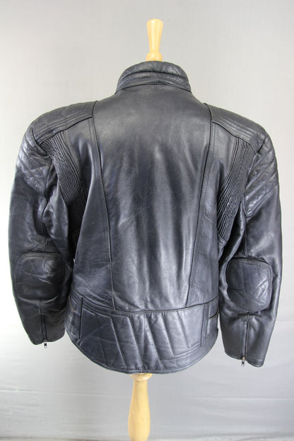 APACHE LEATHERS THINSULATE 3M THERMAL LINED CLASSIC BLACK BIKER JACKET 44-46 IN