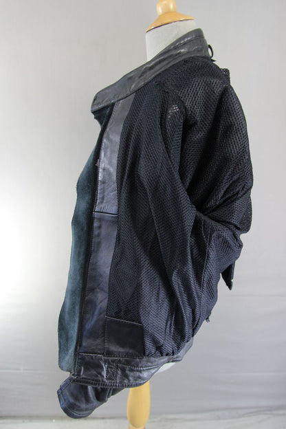BRITISH DESIGNED RHINO BLACK COWHIDE LEATHER BIKER JACKET + PROTECTORS 40-42 IN