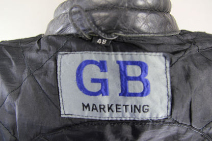 GB MARKETING PREMIER CLASSIC BLACK LEATHER BIKER JACKET 42-44 INCH CHEST