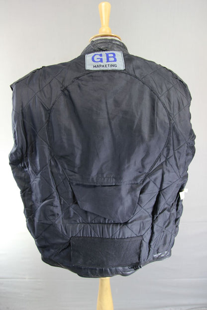 GB MARKETING PREMIER CLASSIC BLACK LEATHER BIKER JACKET 42-44 INCH CHEST