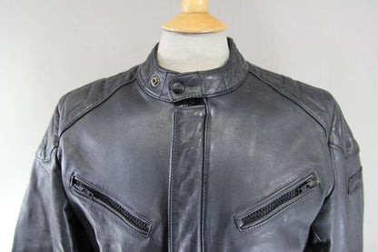 CLASSIC POLO BLACK LEATHER BIKER JACKET 38-40 INCH/MEDIUM