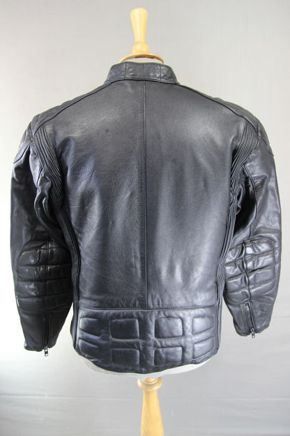 CLASSIC POLO BLACK LEATHER BIKER JACKET 38-40 INCH/MEDIUM