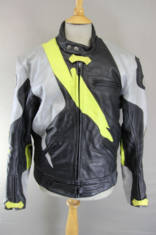 SWIFT INNOVATION LEATHER BIKER JACKET WITH THERMAL LINING 42-44 INCH/LARGE