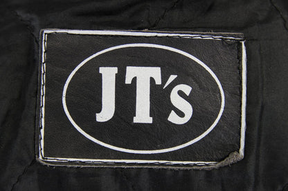 JT'S CLASSIC BLACK COWHIDE LEATHER BIKER JACKET 38-40 INCH CHEST