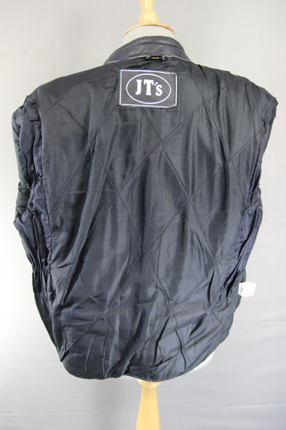 JT'S CLASSIC BLACK COWHIDE LEATHER BIKER JACKET 38-40 INCH CHEST