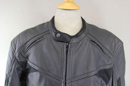 FRANK THOMAS FTL 286 CLASSIC BLACK LEATHER & TEXTILE BIKER JACKET 46 INCH/XL