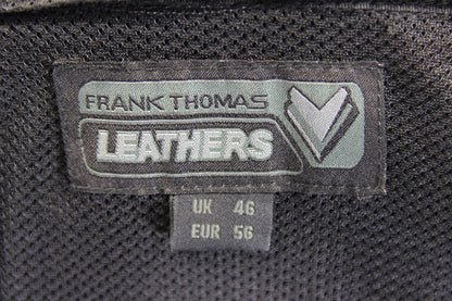 FRANK THOMAS FTL 286 CLASSIC BLACK LEATHER & TEXTILE BIKER JACKET 46 INCH/XL