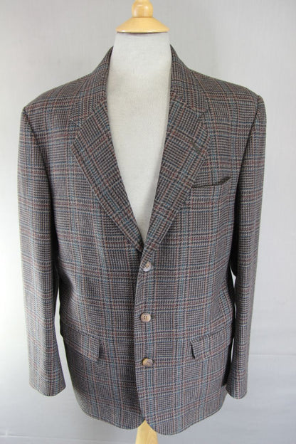 1880 CLUB CLASSIC CHECKED BROWN WOOL RICH BLEND TWEED JACKET 38 INCH