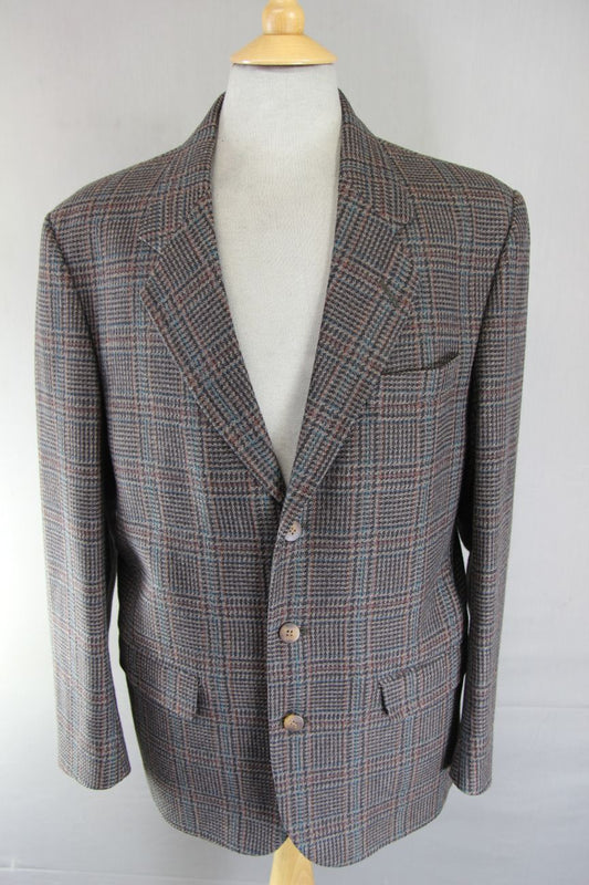 1880 CLUB CLASSIC CHECKED BROWN WOOL RICH BLEND TWEED JACKET 38 INCH