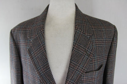 1880 CLUB CLASSIC CHECKED BROWN WOOL RICH BLEND TWEED JACKET 38 INCH