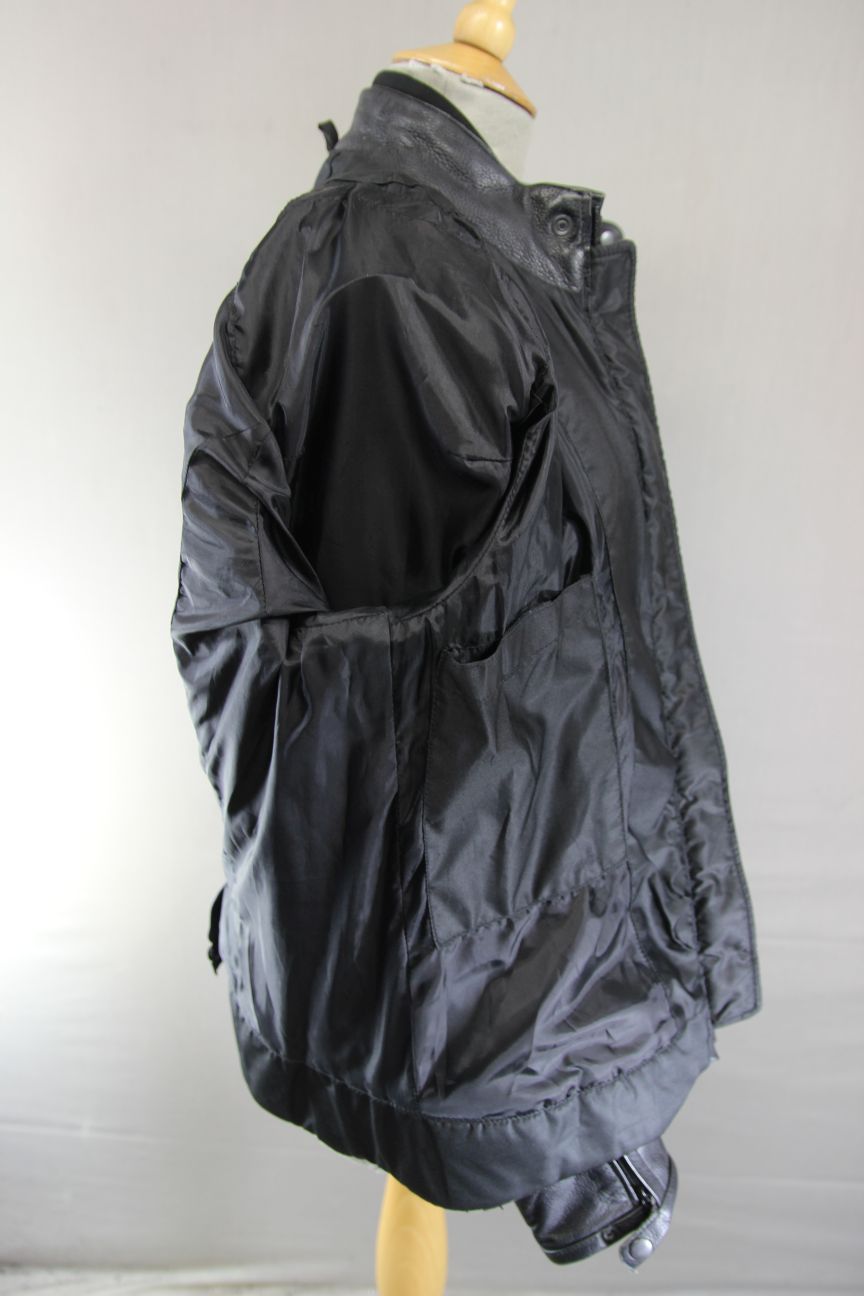PRO FIRST LADIES BLACK & WHITE LEATHER BIKER JACKET WITH CE ARMOUR 38-40 IN/XXL