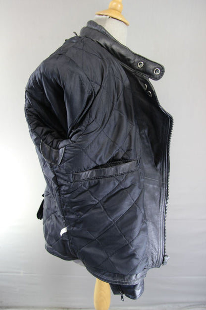 CLASSIC AKITO T-FORCE PLUS BLACK LEATHER BIKER JACKET 40-42 INCH CHEST