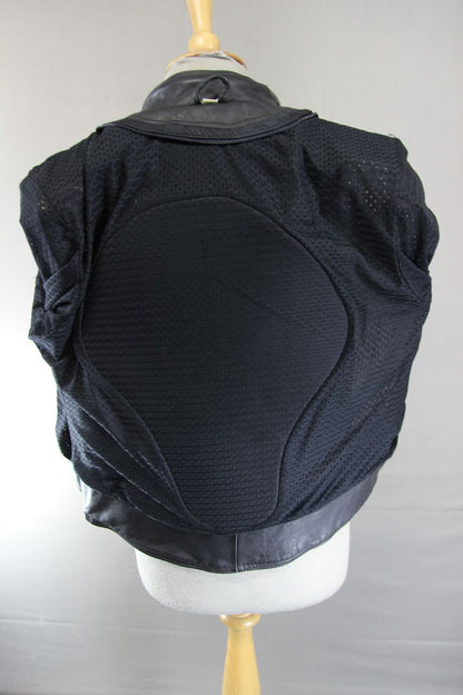 RHINO LADIES CLASSIC BLACK LEATHER BIKER JACKET: SIZE 14/36-38 INCH CHEST