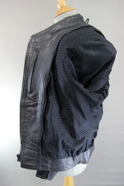 RHINO LADIES CLASSIC BLACK LEATHER BIKER JACKET: SIZE 14/36-38 INCH CHEST