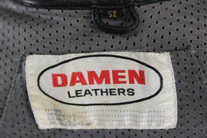 DAMEN EVO2 BLACK LEATHER BIKER JACKET 42 INCH