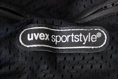 VINTAGE 80'S BLACK, RED & CREAM UVEX SPORTSTYLE LEATHER BIKER JACKET 40-42 INCH