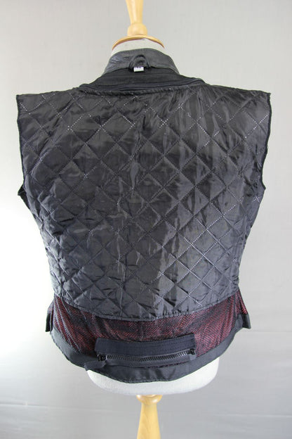 SKINTAN BLACK & SILVER COWHIDE LEATHER BIKER JACKET WITH THERMAL LINING: SIZE 14