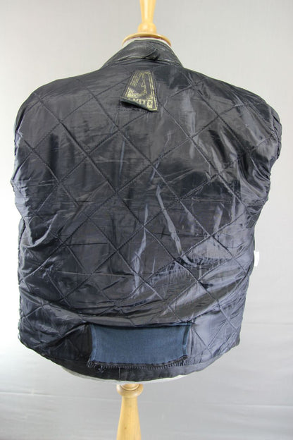 VINTAGE AKITO CLASSIC BLACK LEATHER BIKER JACKET 40 INCH CHEST