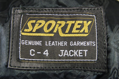 CLASSIC SPORTEX C4 BLACK LEATHER BIKER JACKET 34-36 INCH