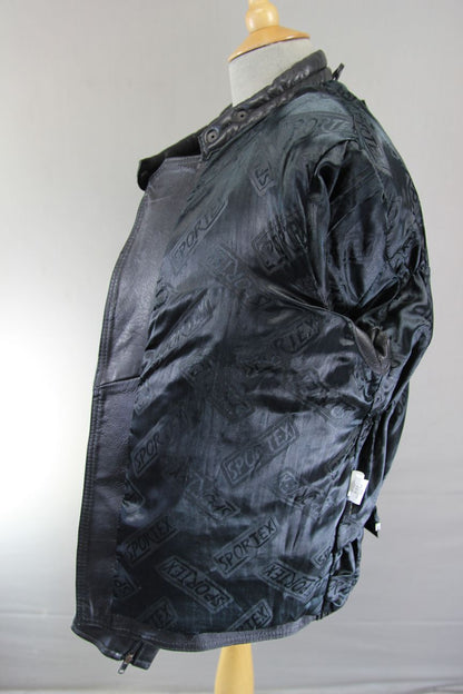 CLASSIC SPORTEX C4 BLACK LEATHER BIKER JACKET 34-36 INCH