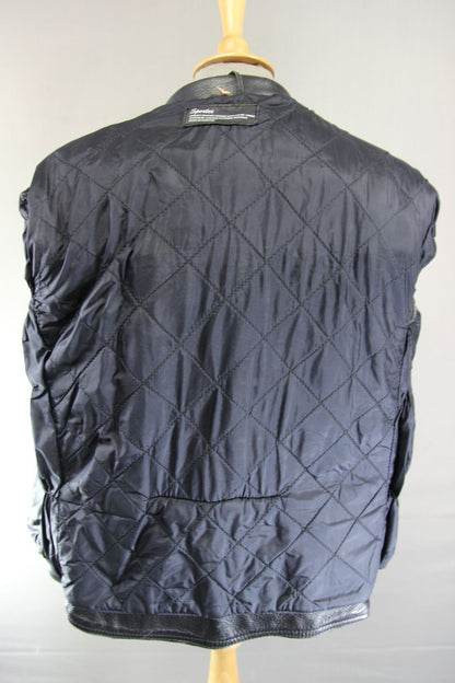 SPORTEX VINTAGE CLASSIC BLACK COWHIDE LEATHER BIKER JACKET 38 INCH