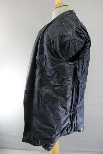SPORTEX VINTAGE CLASSIC BLACK COWHIDE LEATHER BIKER JACKET 38 INCH
