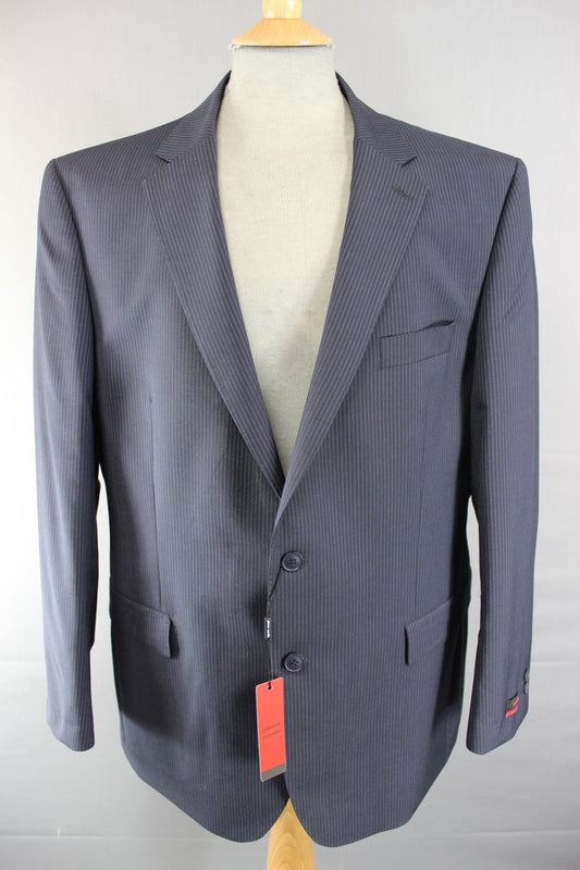 NEW WITH TAGS PIERRE CARDIN PURE WOOL NAVY BLUE PINSTRIPED JACKET 50IN (REG FIT)