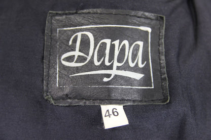 CLASSIC DAPA BLACK LEATHER BIKER JACKET 42-44 INCH