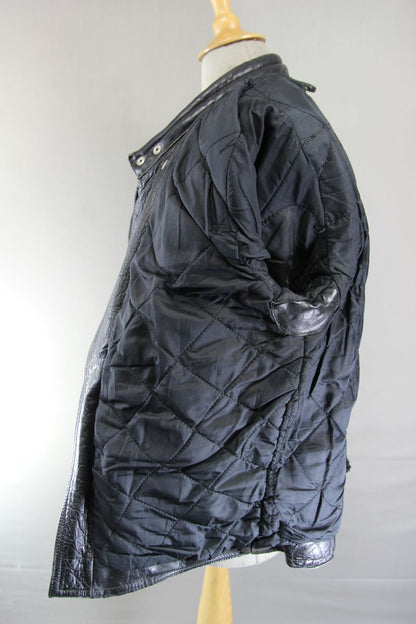 APACHE LEATHERS CLASSIC BLACK BIKER JACKET 38 INCH CHEST/MEDIUM