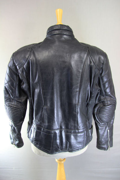 CLASSIC BLL BLACK COWHIDE LEATHER BIKER JACKET 40 INCH CHEST