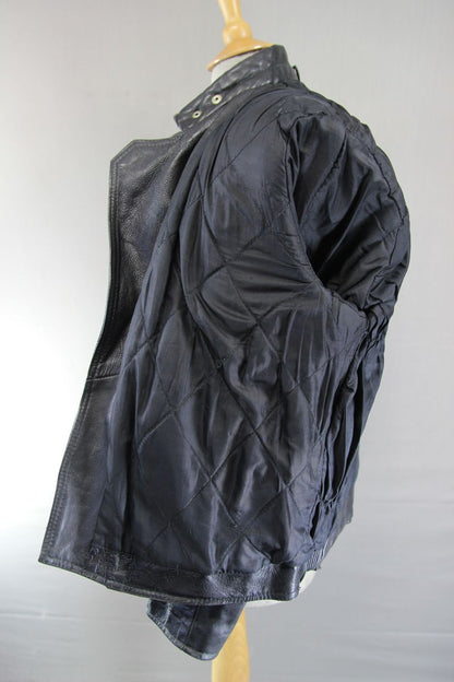 CLASSIC BLL BLACK COWHIDE LEATHER BIKER JACKET 40 INCH CHEST