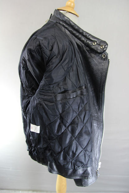 CLASSIC BLL BLACK COWHIDE LEATHER BIKER JACKET 40 INCH CHEST