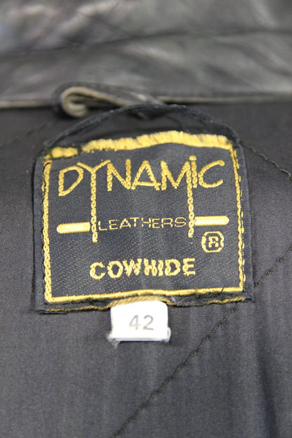 DYNAMIC LEATHERS CLASSIC BLACK COWHIDE BIKER JACKET 40-42 INCH
