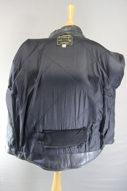 DYNAMIC LEATHERS CLASSIC BLACK COWHIDE BIKER JACKET 40-42 INCH