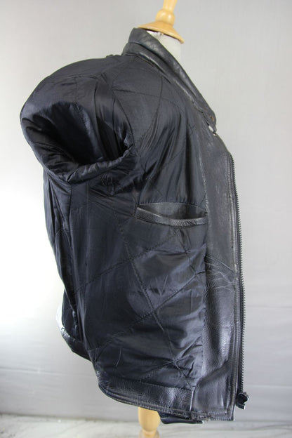 DYNAMIC LEATHERS CLASSIC BLACK COWHIDE BIKER JACKET 40-42 INCH