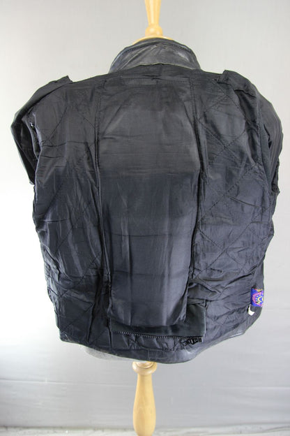 AKITO BLACK LEATHER BIKER JACKET WITH BACK, SHOULDER & ELBOW CE ARMOUR 40-42 IN