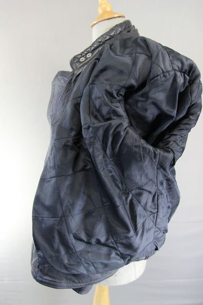 CLASSIC BLACK LEATHER BIKER JACKET 42-44 INCH CHEST
