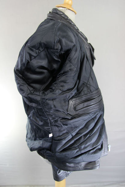 CLASSIC BLACK LEATHER BIKER JACKET 42-44 INCH CHEST